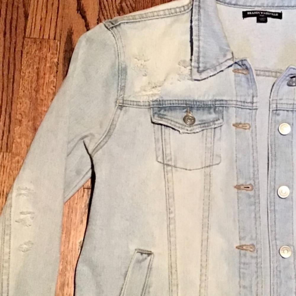 Alien Face Patch Distressed Denim Jacket - image 3